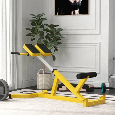 Soozier Adjustable Roman Chair Hyperextension Bench, Yellow