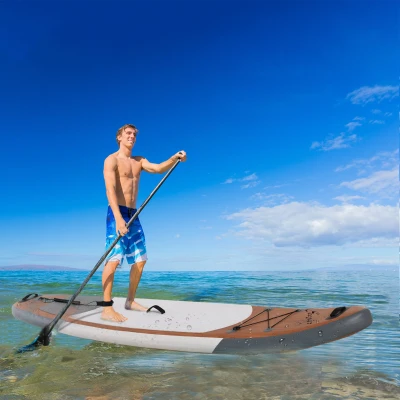Soozier Inflatable Yoga Paddle Board, Ultra-Light, Brown