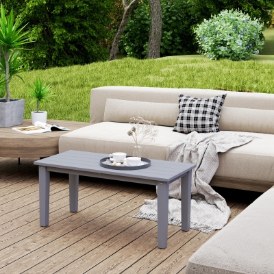 Outdoor Coffee Table 35.8" x 17.3" x 16.5" Gray