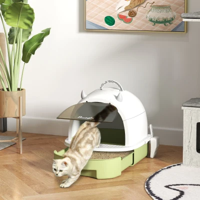 Cat Litter Box 15.9" W x 20.5" D x 15.4" H Green