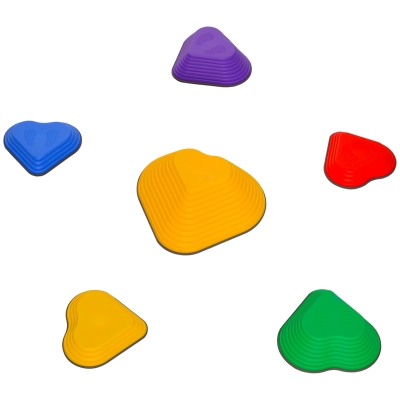 Qaba 6PCs Non-Slip Stackable Kids Stepping Stones, Heart-Shaped