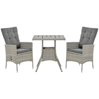 Rattan Sofa Set 23.25"x24"x42.5" Gray