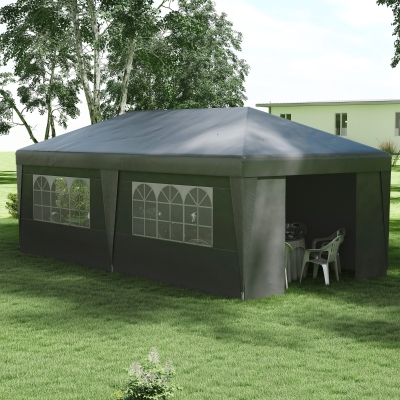 Outsunny 10' x 19.5' Adjustable Pop Up Canopy Tent, Gray
