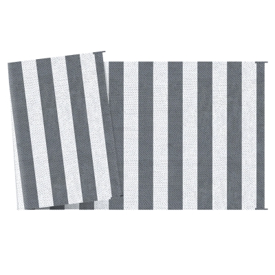 Outsunny 9' x 18' Reversible Outdoor Rug, Gray & White Striped