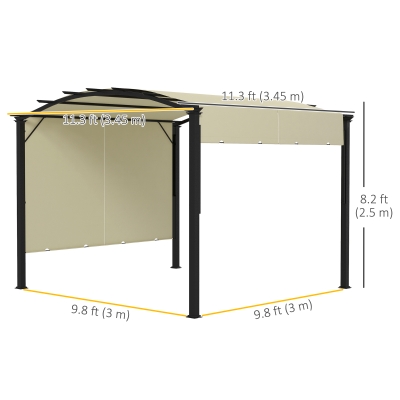 Outsunny 11' x 11' Retractable Pergola Canopy for Patio