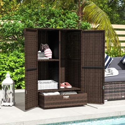 Outdoor Storage Cabinet 31.5" L x 23.6" W x 47.2" H Brown