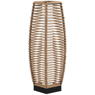 Outsunny Solar Rattan Floor Lamp, Outdoor Lantern Light