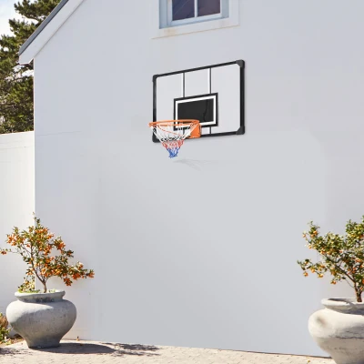 Soozier Wall Mounted Basketball Hoop, 45" Shatter Proof Backboard