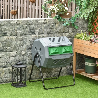 Compost Bin 28'' x 25.5'' x 37.75'' Light Gray