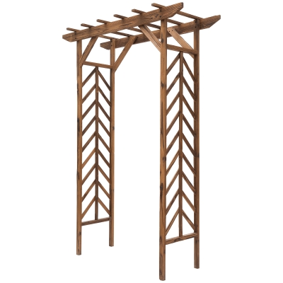 Outsunny 79" Wooden Garden Arbor Trellis, Pergola Style