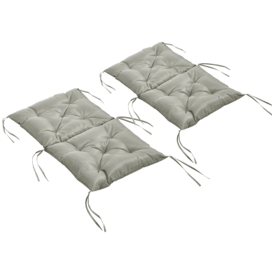 Outsunny Set of 2 Garden Chair Cushions Seat Pad with Backrest for Sunbeds, Rocking Chairs, Loungers, Outdoor & Indoor Use