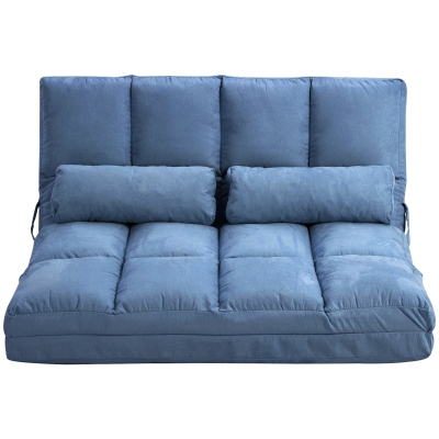 HOMCOM Convertible Recliner Sofa Chair with Adjustable Backrest, Blue