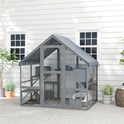 catio 73" W x 55.1" D x 74" H Gray
