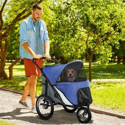 Pet Stroller 39.8" L x 25.2" W x 36.6" H Blue