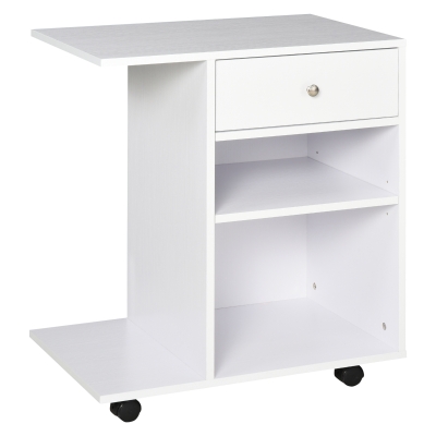 Vinsetto Mobile Printer Stand, Rolling File Cabinet Cart, White