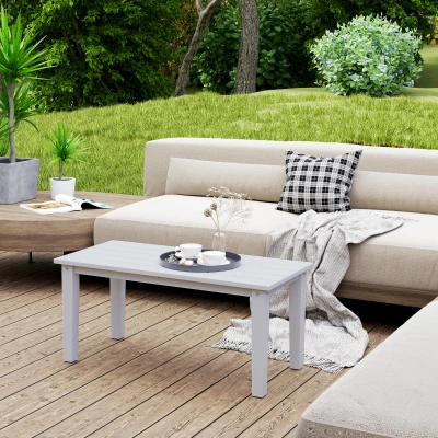 Outdoor Coffee Table 35.8" x 17.3" x 16.5" White