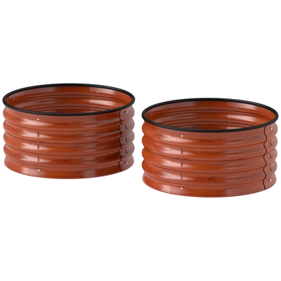 Garden Bed Set Φ23.5" x 11.75" H Brown