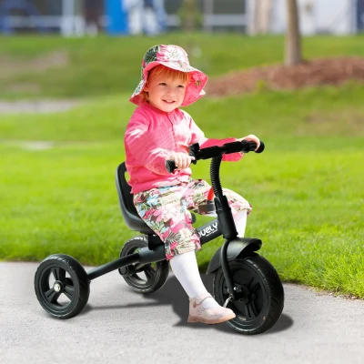 Qaba 3-Wheel Ride-On Toddler Bike with Bell, Black