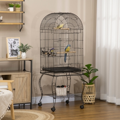 PawHut 60" Large Bird Cage with Openable Top for Cockatie, Sun Conure