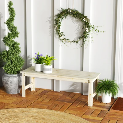 Garden Bench 47.2" L x 16.5" W x 16.5" H Natural Wood