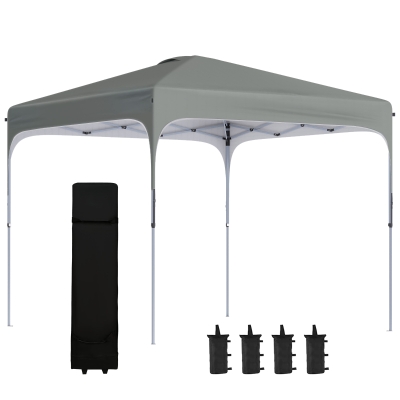Outsunny 10' x 10' Pop Up Canopy Tent, Dark Gray, Height Adjustable