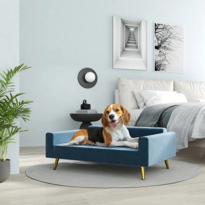 Pet Sofa 37" W x 23.4" D x 12.4" H Blue