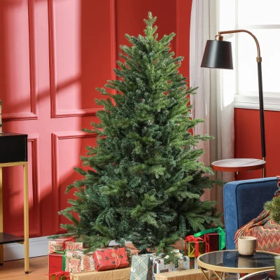 HOMCOM 5 Ft Artificial Christmas Tree with Metal Stand, Easy Assembly