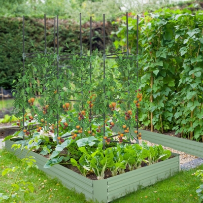 Outsunny 3 Pack Tomato Cage Set, 72 Inch DIY Tomato Plant Support Trellis, Tomato Trellis for Climbing Vegetables, Flowers and Fruits, Dark Green