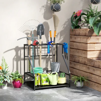 Garden Tool Storage Rack 33.1" L x 20.9" W x 28.7" H Orange