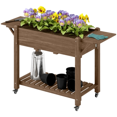 Raised Planter 57.1" W x 20.5" D x 33.9" H Carbonized