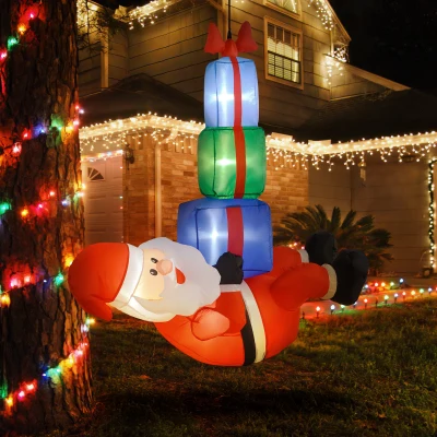 Inflatable Santa Claus 45.3" W x 19.7" D x 55.1" H Red