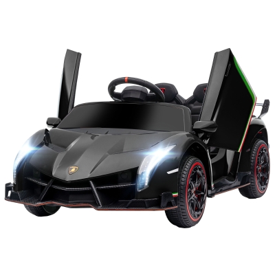 Aosom Lamborghini Veneno Kids Ride-On Car with Bluetooth, Black