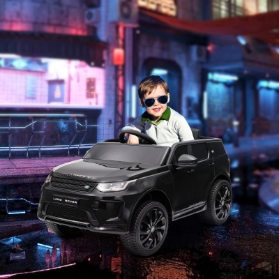 Qaba Land Rover Discovery Sport Licensed 12V Ride on Car w/ Remote, Soft Start, LED Lights, Music Horn, Black