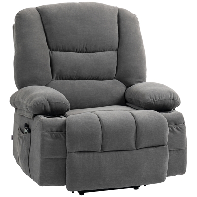 HOMCOM Power Lift Recliner Chair with Massage, Heat, Charcoal Gray