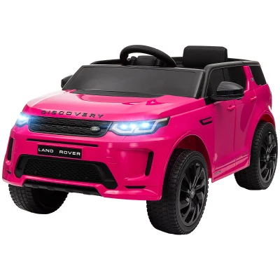 Qaba Land Rover Discovery Sport Licensed 12V Ride on Car w/ Remote, Soft Start, LED Lights, Music Horn, Pink