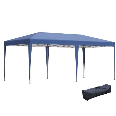 Outsunny 10' x 20' Pop Up Party Tent Canopy, Blue