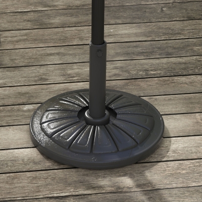 Outsunny Umbrella Base, Heavy Duty Concrete Base Holder with Steel Pole, Round Parasol Stand for Patio, Outdoor, Backyard, Black