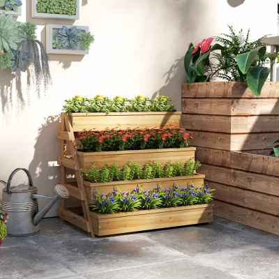 Garden Bed 29.5" W x 22.4" D x 23.8" H Natural Wood