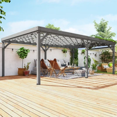 Pergola 239.8" L x 143.7" W x 85.8" H Gray
