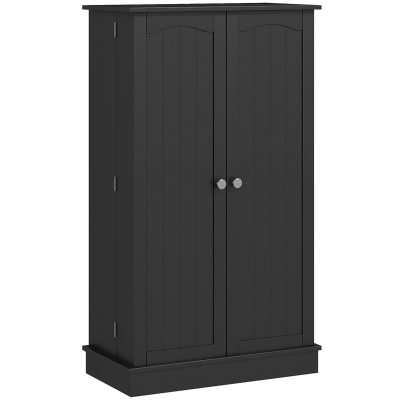 HOMCOM 41" Storage Cabinet, 2-Door Kitchen Pantry Cabinet with 5-tier Shelving, 12 Spice Racks and Adjustable Shelves, Black