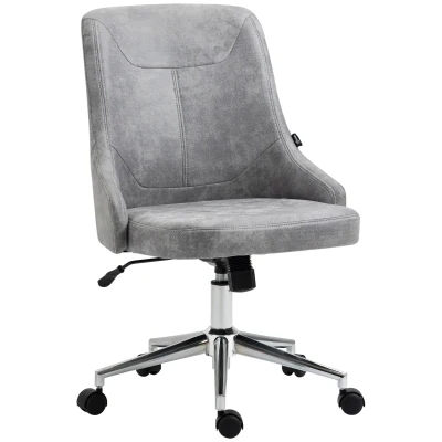 Vinsetto Mid-Back Home Office Chair, Height Adjustable Task Chair with 360 Degree Swivel， Light Grey