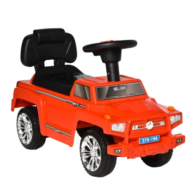 Aosom Kids Ride-On Push Car, SUV Style with Music & Storage, Red