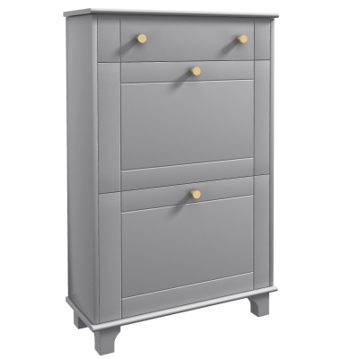 HOMCOM Slim Shoe Storage with 2 Flip Drawers and Adjustable Shelves Shoe Cabinet Organizer for 8 Pair, Grey