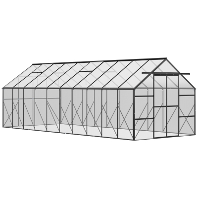 Outsunny 20' x 8' Walk-in Greenhouse Kit, Clear Polycarbonate