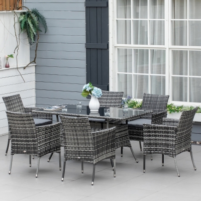 Outsunny Garden Dining Set with Cushions