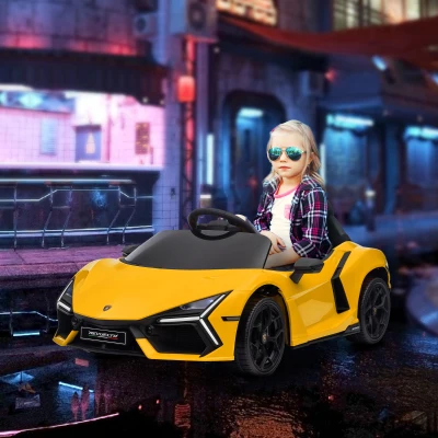 Qaba 12V Lamborghini Revuelto Kids Ride-On Car, Yellow