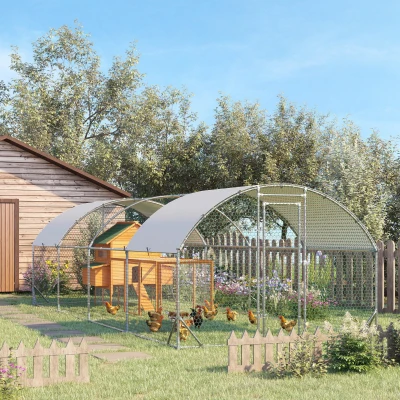 PawHut Large Metal Chicken Coop, 9.2' x 24.9' x 6.5'