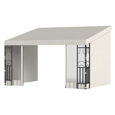 Outsunny 10' x 13' Wall Pergola, Outdoor Gazebo with 2 Curtains and 2 Nettings, UV Resistant, for Patio, Deck,  Beige