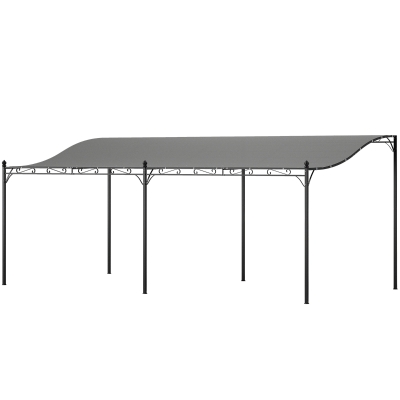 Pergola Gazebo 232.7" L x 117.3" W x 99.6" H Dark Gray
