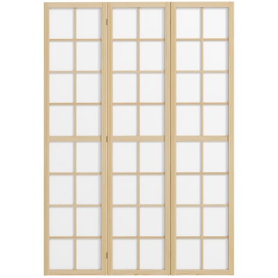 HOMCOM 3 Panel Room Divider, 5.6 ft Folding Wall Divider Room Partition for Home Office, Bedroom